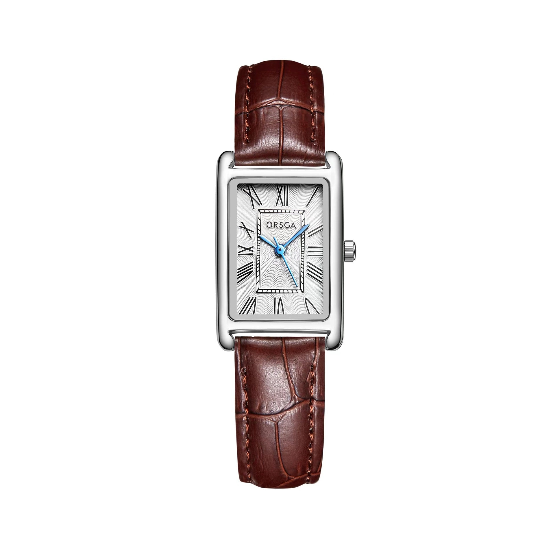 Fashionable Womens Square Steel-Strap Quartz Watch