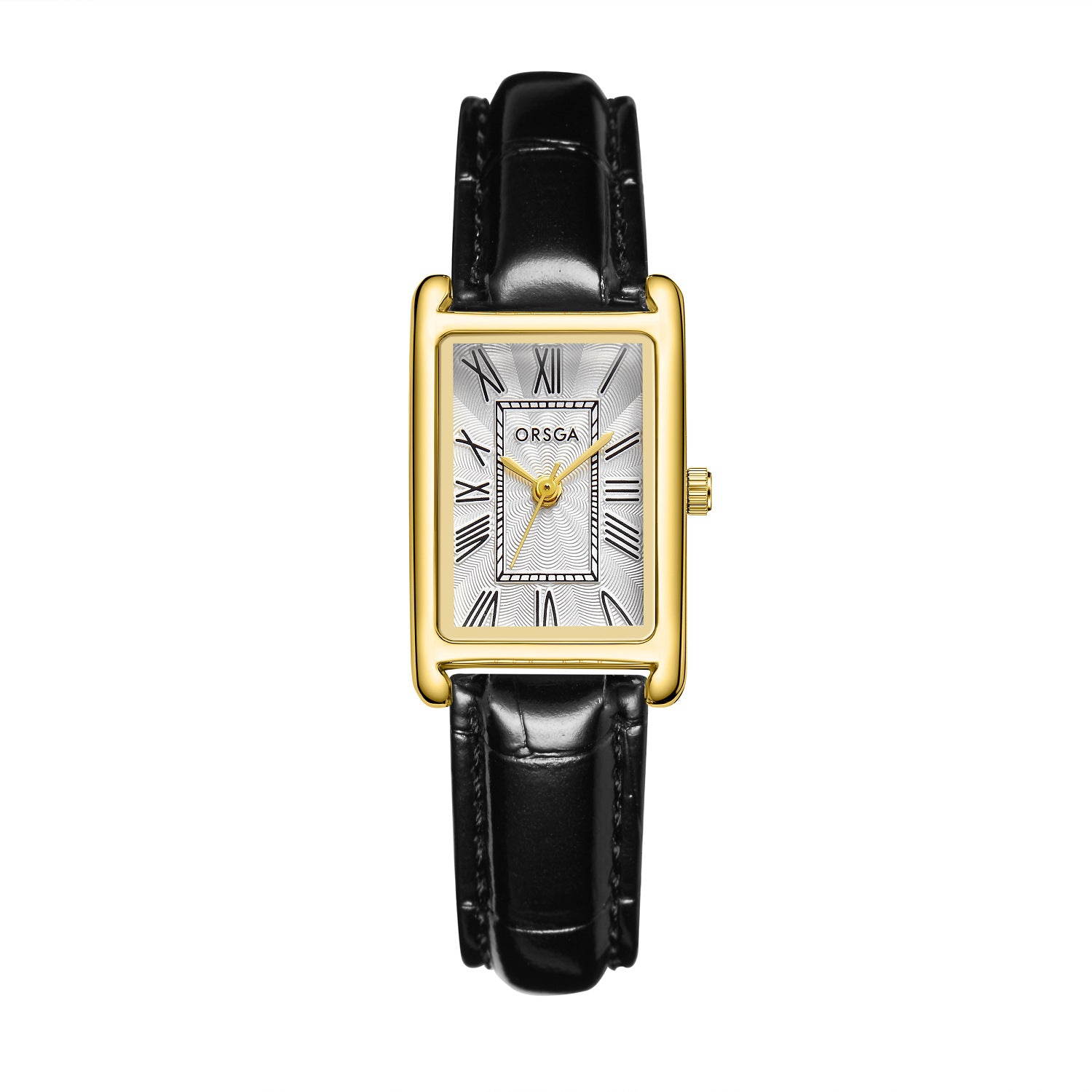 Fashionable Womens Square Steel-Strap Quartz Watch