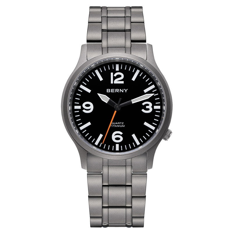 Bernie Mens Waterproof Highly Luminous Titanium Alloy Quartz Watch